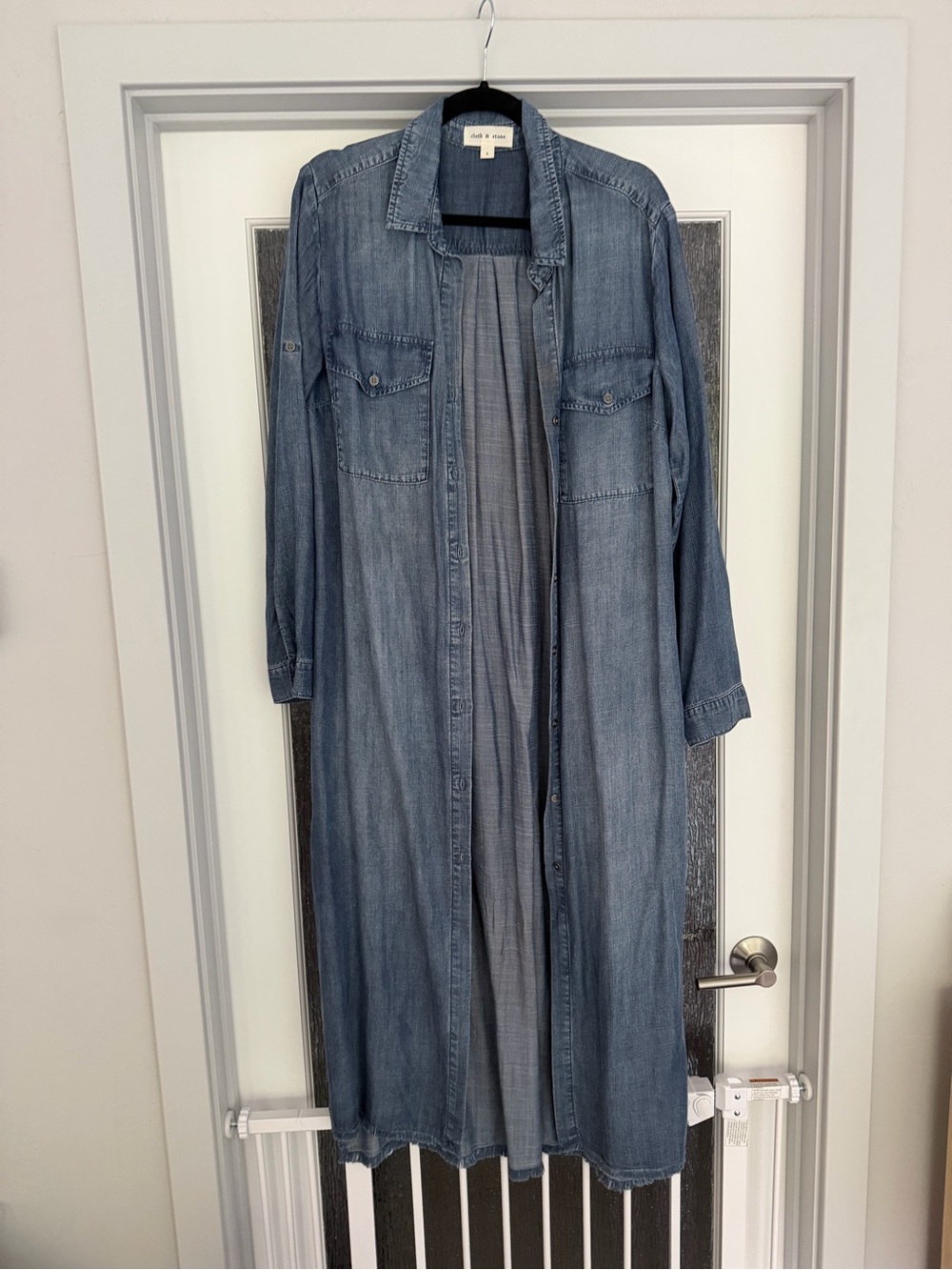cloth & stone chambray midi shirt dress